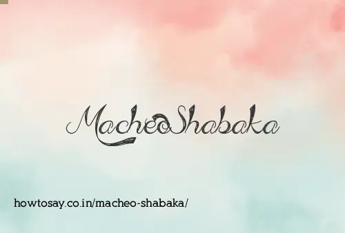 Macheo Shabaka