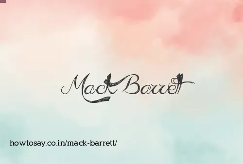 Mack Barrett