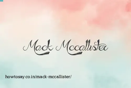 Mack Mccallister