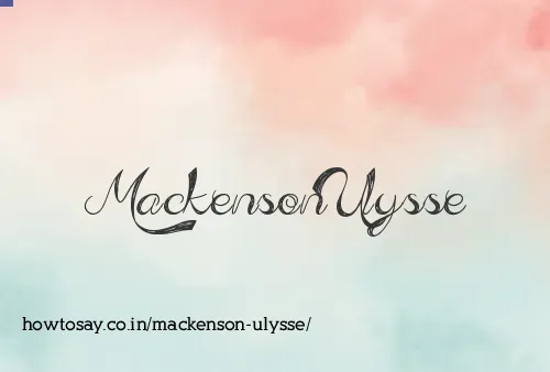 Mackenson Ulysse