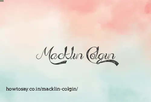 Macklin Colgin