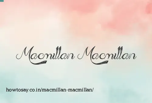 Macmillan Macmillan