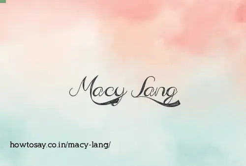 Macy Lang