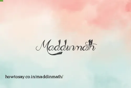 Maddinmath
