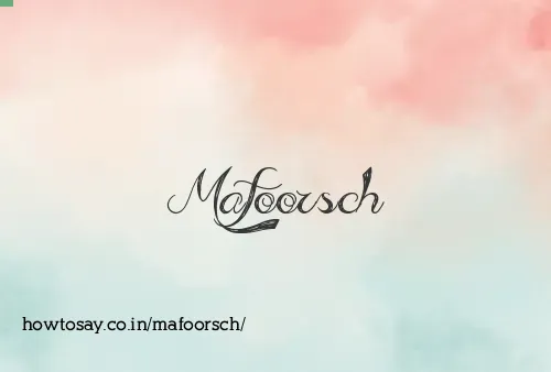 Mafoorsch
