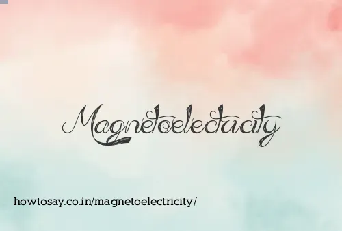 Magnetoelectricity