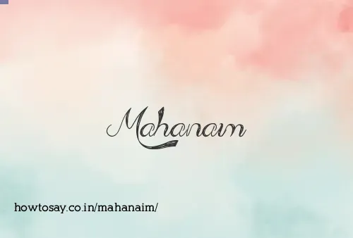 Mahanaim