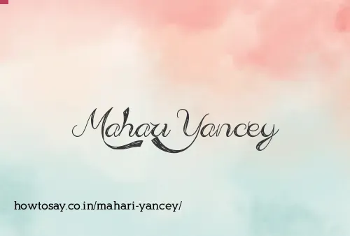 Mahari Yancey