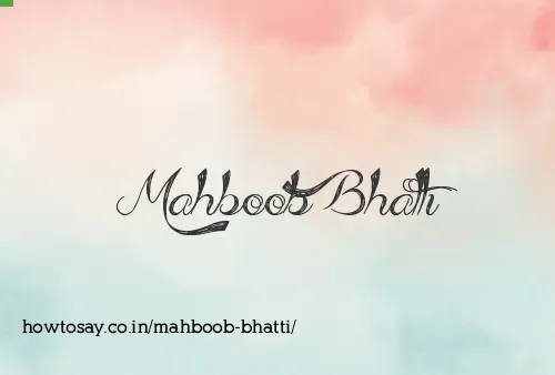 Mahboob Bhatti