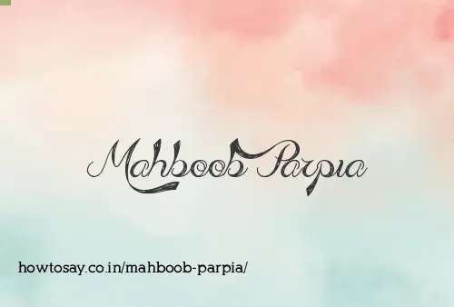 Mahboob Parpia