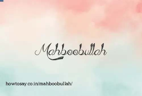 Mahboobullah