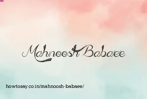 Mahnoosh Babaee