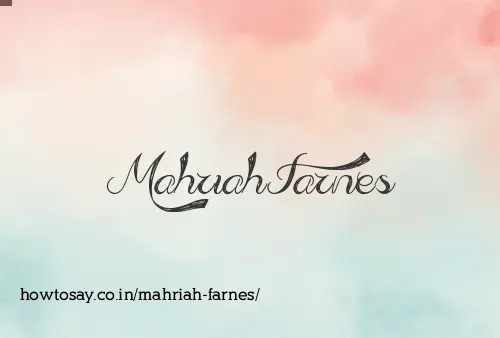 Mahriah Farnes