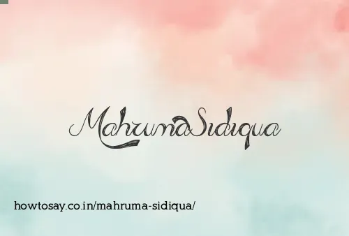 Mahruma Sidiqua