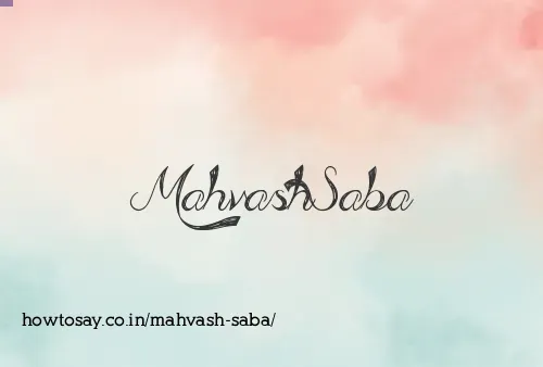 Mahvash Saba