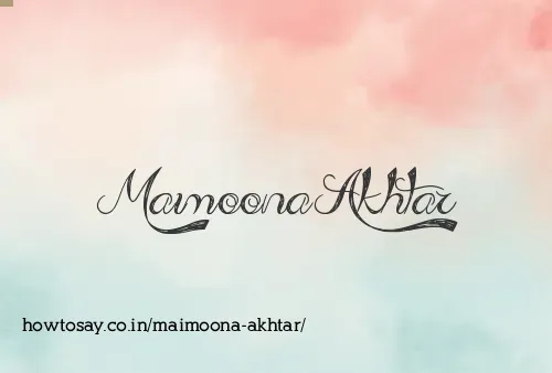 Maimoona Akhtar