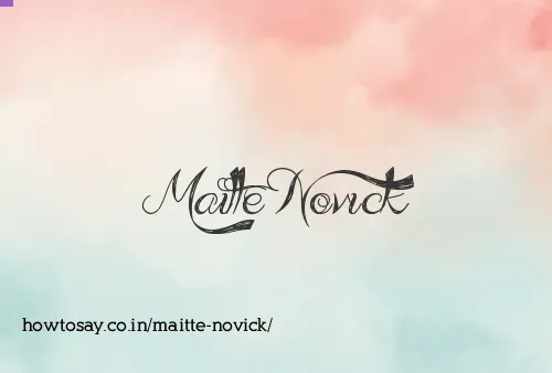 Maitte Novick