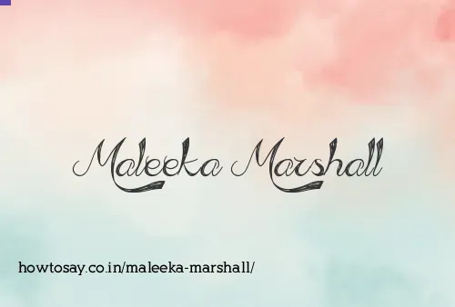 Maleeka Marshall