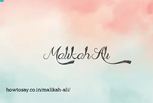 Malikah Ali