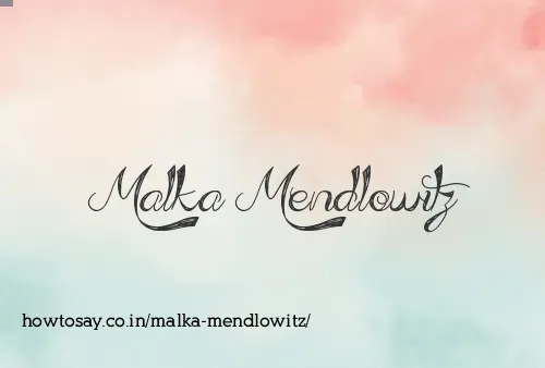 Malka Mendlowitz