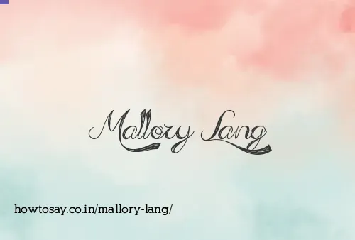 Mallory Lang