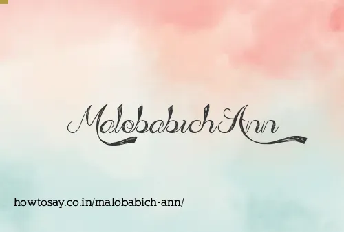 Malobabich Ann