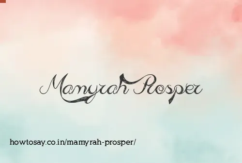 Mamyrah Prosper