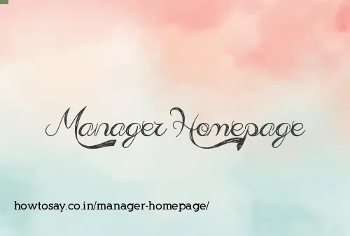 Manager Homepage