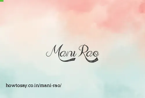 Mani Rao