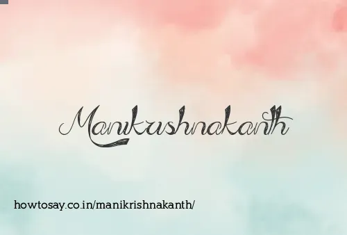Manikrishnakanth