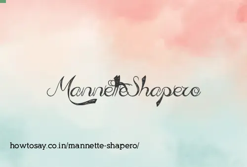 Mannette Shapero