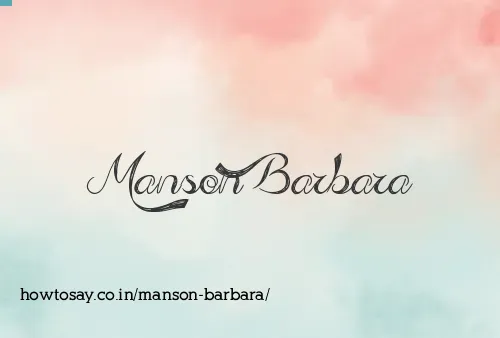 Manson Barbara