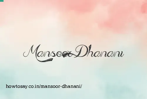 Mansoor Dhanani