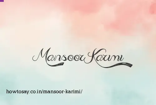 Mansoor Karimi