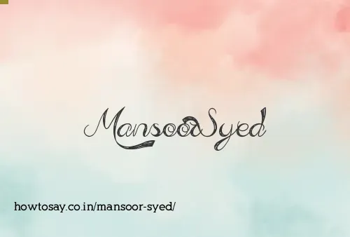 Mansoor Syed