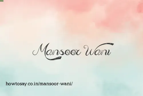 Mansoor Wani