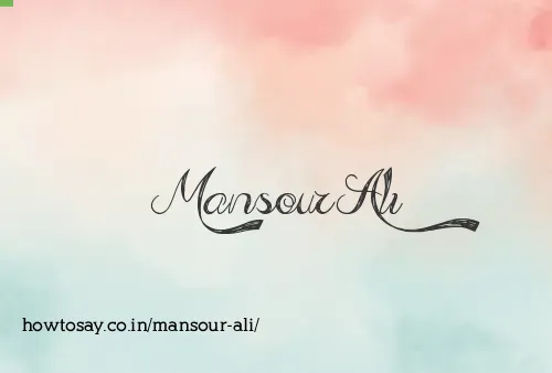 Mansour Ali