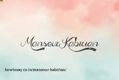 Mansour Kabirian