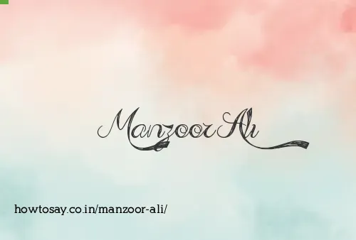 Manzoor Ali