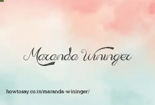 Maranda Wininger