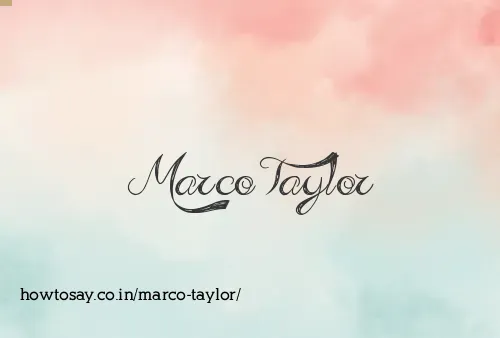 Marco Taylor