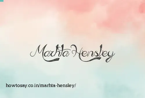 Marhta Hensley