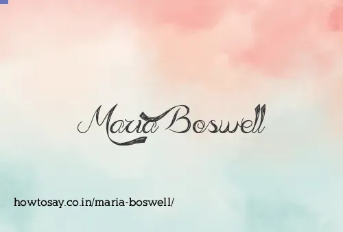 Maria Boswell
