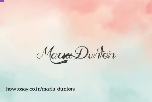 Maria Dunton