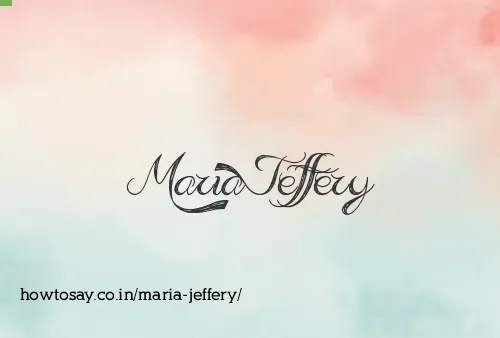 Maria Jeffery