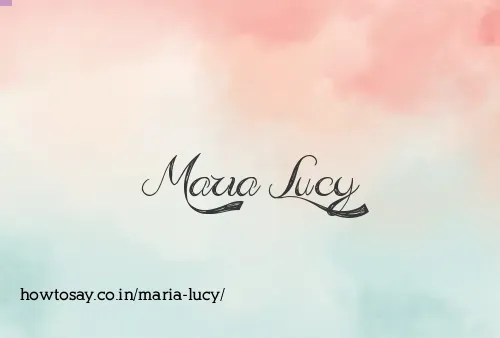 Maria Lucy