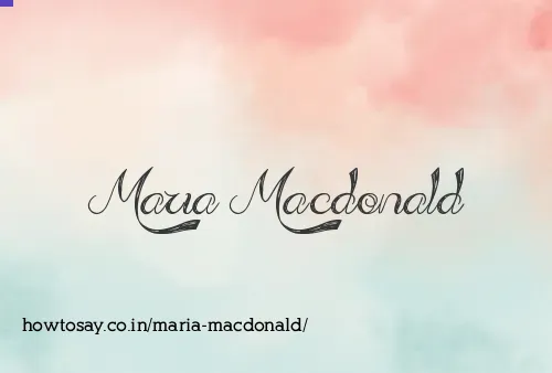Maria Macdonald