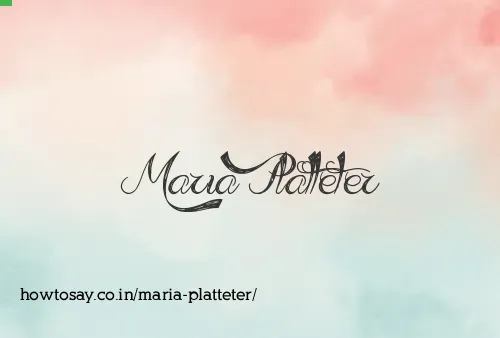 Maria Platteter