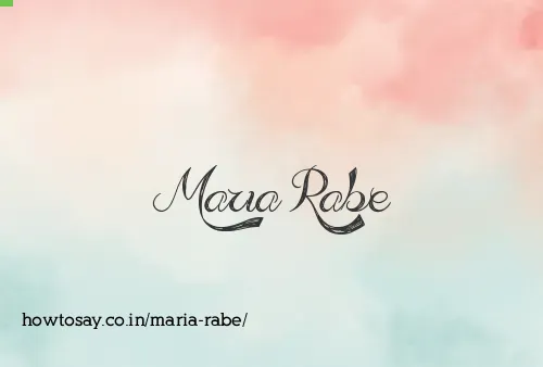 Maria Rabe