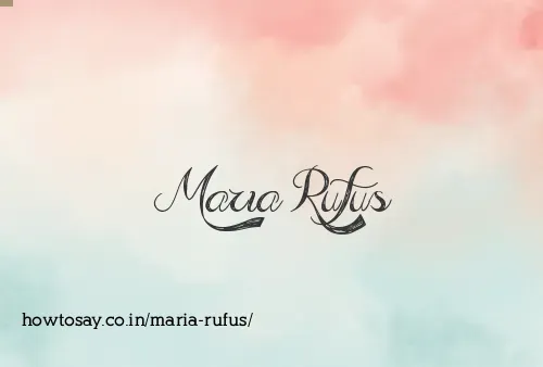 Maria Rufus